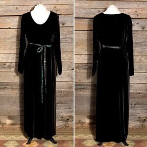 Dark Brown Velvet Dress, Far Village Brand, Size S